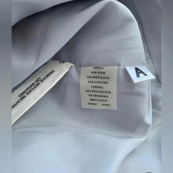 Ann Taylor Silk Cotton  Gray/Silver Lined Mini Pencil Skirt Zip Close Size 6 EUC - Picture 5 of 9